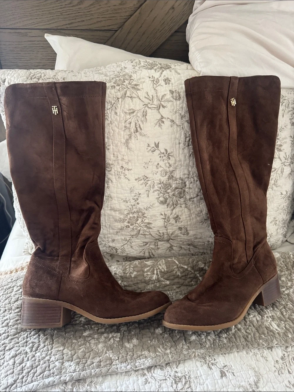 Tommy Hilfiger Chocolate Brown Suede Over-the-Knee Boots